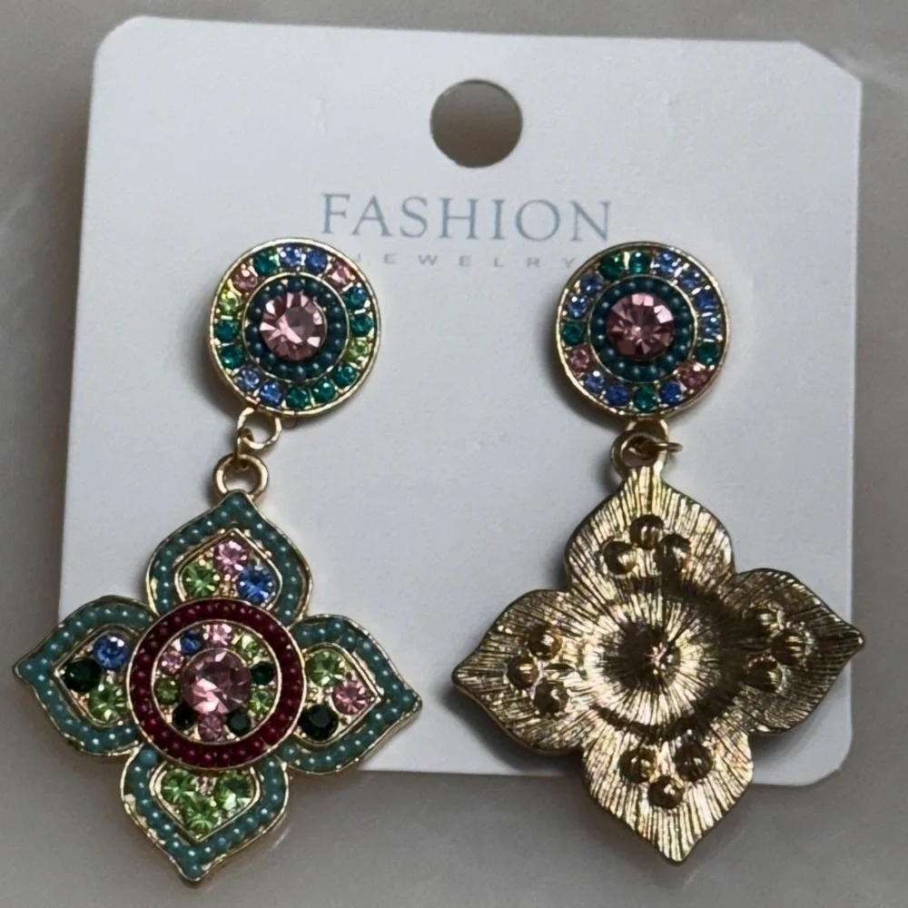 NWT Colorful stone drop earring *lightweight* - Picture 6 of 6